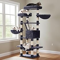 buu89　ヘザーブラウン　65㍉パイン320:550 5㍉溝 Amazon.com : Heybly Cat Tree, 68 inch Multi-Level Cat Tower